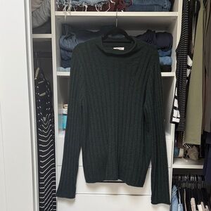 Madewell Dark Green Ribbed Turtleneck Sweater